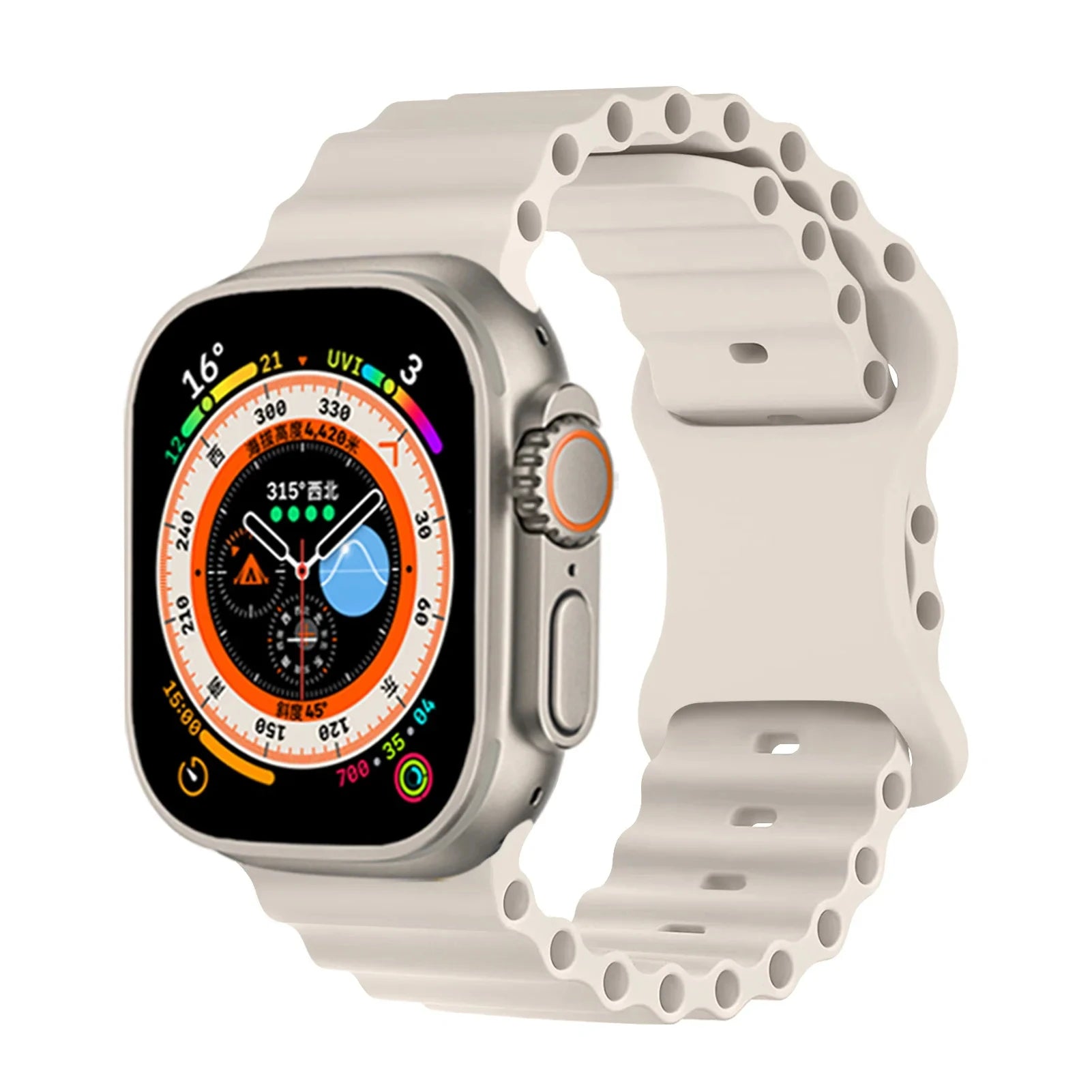 Durable Silicone Ocean Strap for Apple Watch