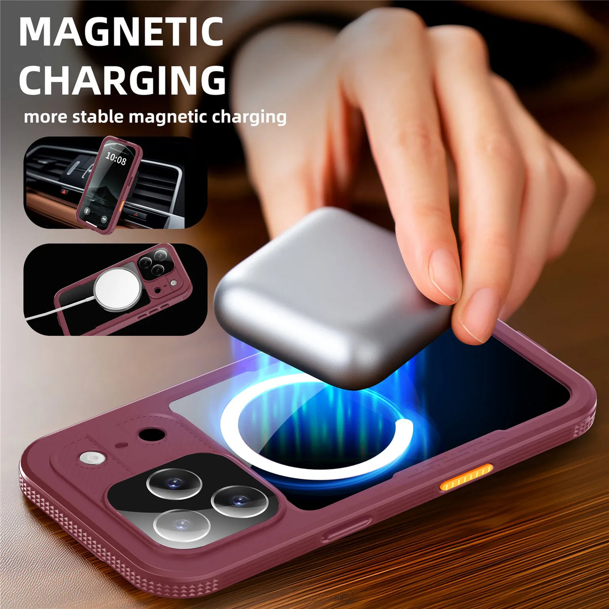IP68 Waterproof Shock-Proof MagSafe Case with Raised Camera Ring for iPhone 17 Series