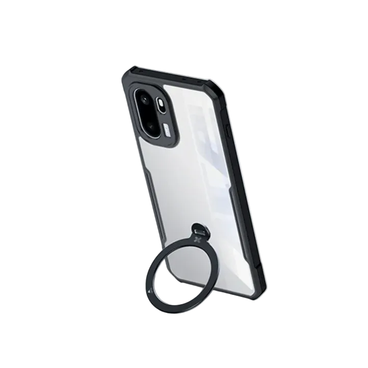 Transparent Airbag Case with 360° Rotating Magnetic Ring Holder for OnePlus 15R