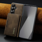 Samsung Galaxy Z Fold 7 Magnetic Leather Wallet Case with Built-in Kickstand