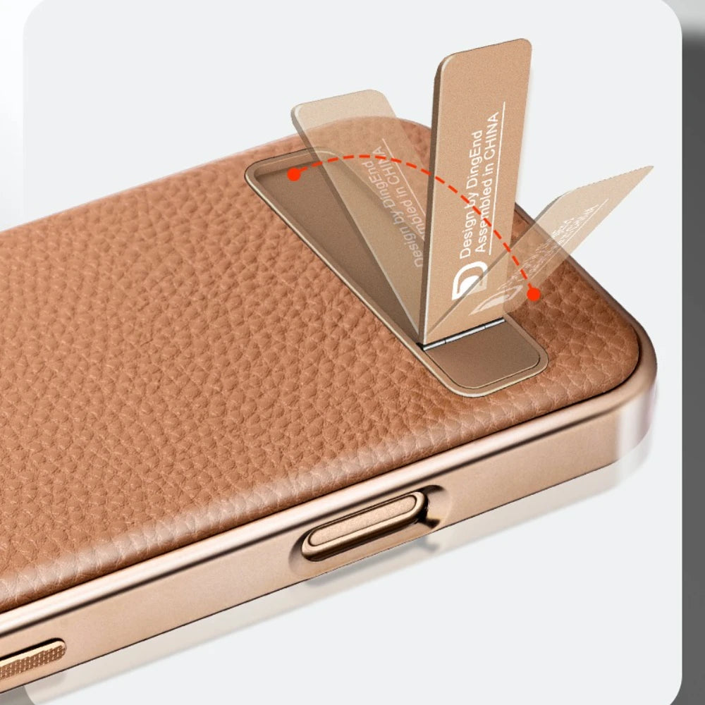iPhone 17 Series Protective Leather Case with Electroplated Lens Guard