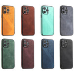 Classic Pure Color Leather Texture Case for iPhone 15 Series