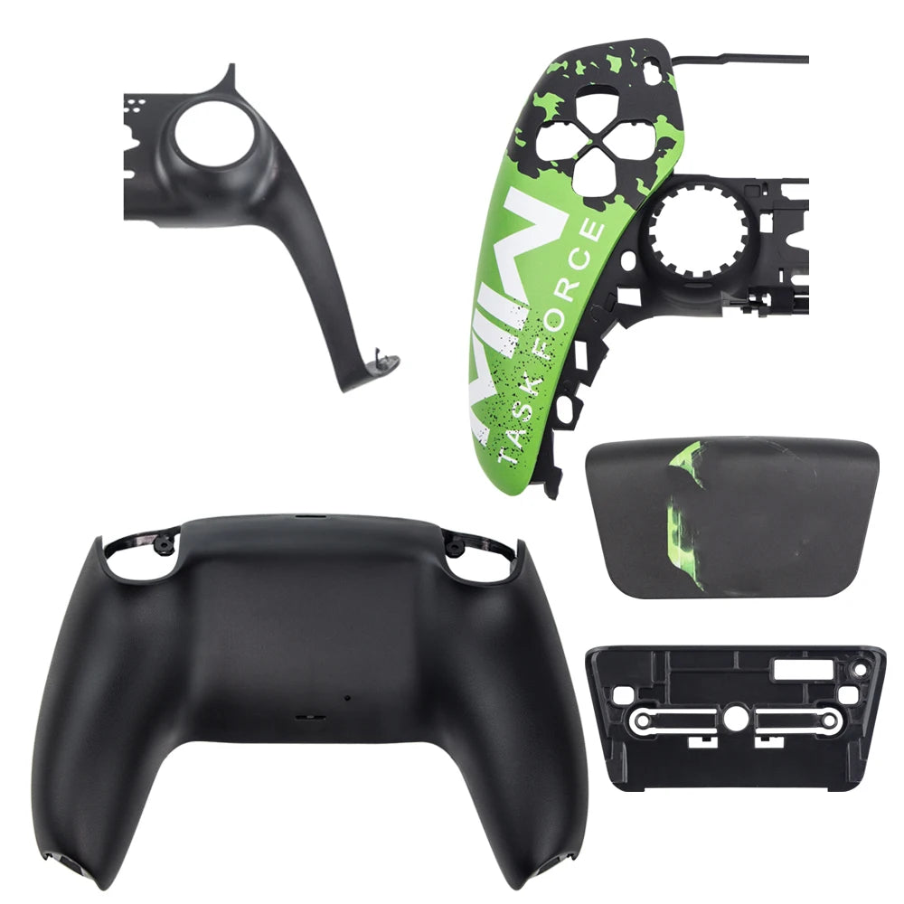 Black and Green Replacement Shell Kit for PS5 DualSense Controller