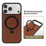 Premium Leather MagSafe Case with Built-In Stand and for iPhone 17 Series