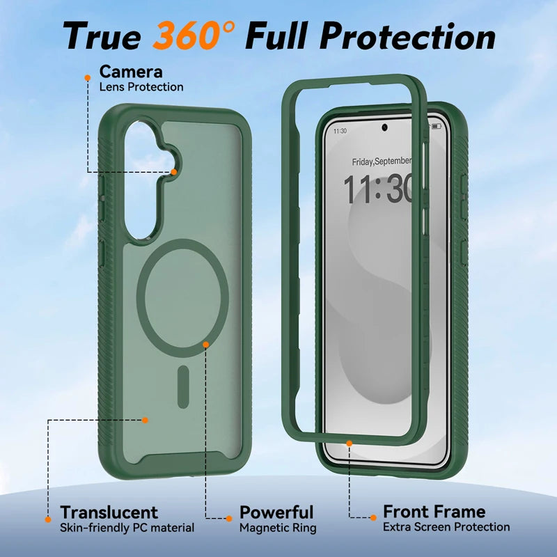 Translucent Magnetic Case with Reinforced Corner Protection for Samsung Galaxy S26 FE