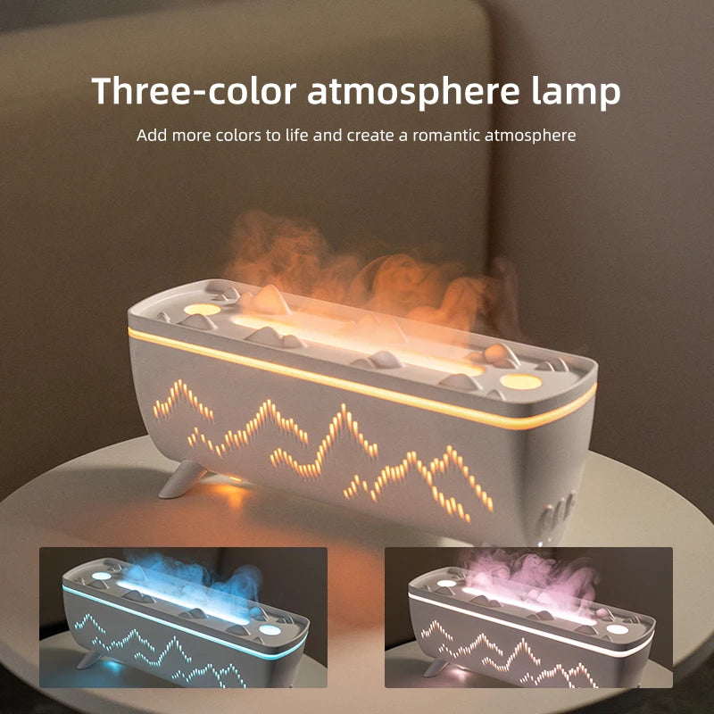 Dual Nozzles Aroma Diffuser with Flame Light