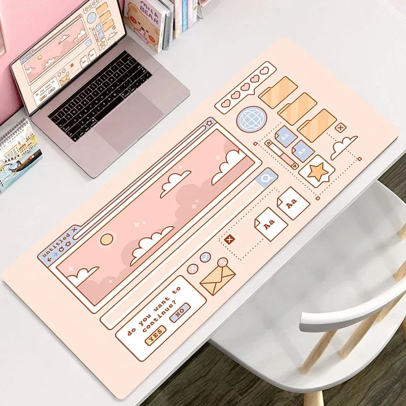 Large Format Vaporwave Kawaii Desk Mouse Pad