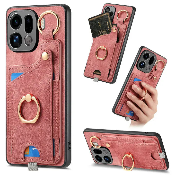 Luxury Leather Wallet Case for OPPO Find X9 / X9 Pro