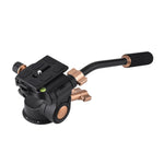 Andoer Q08S Aluminum Alloy 3-Way Damping Tripod Video Head with Pan Bar Handle
