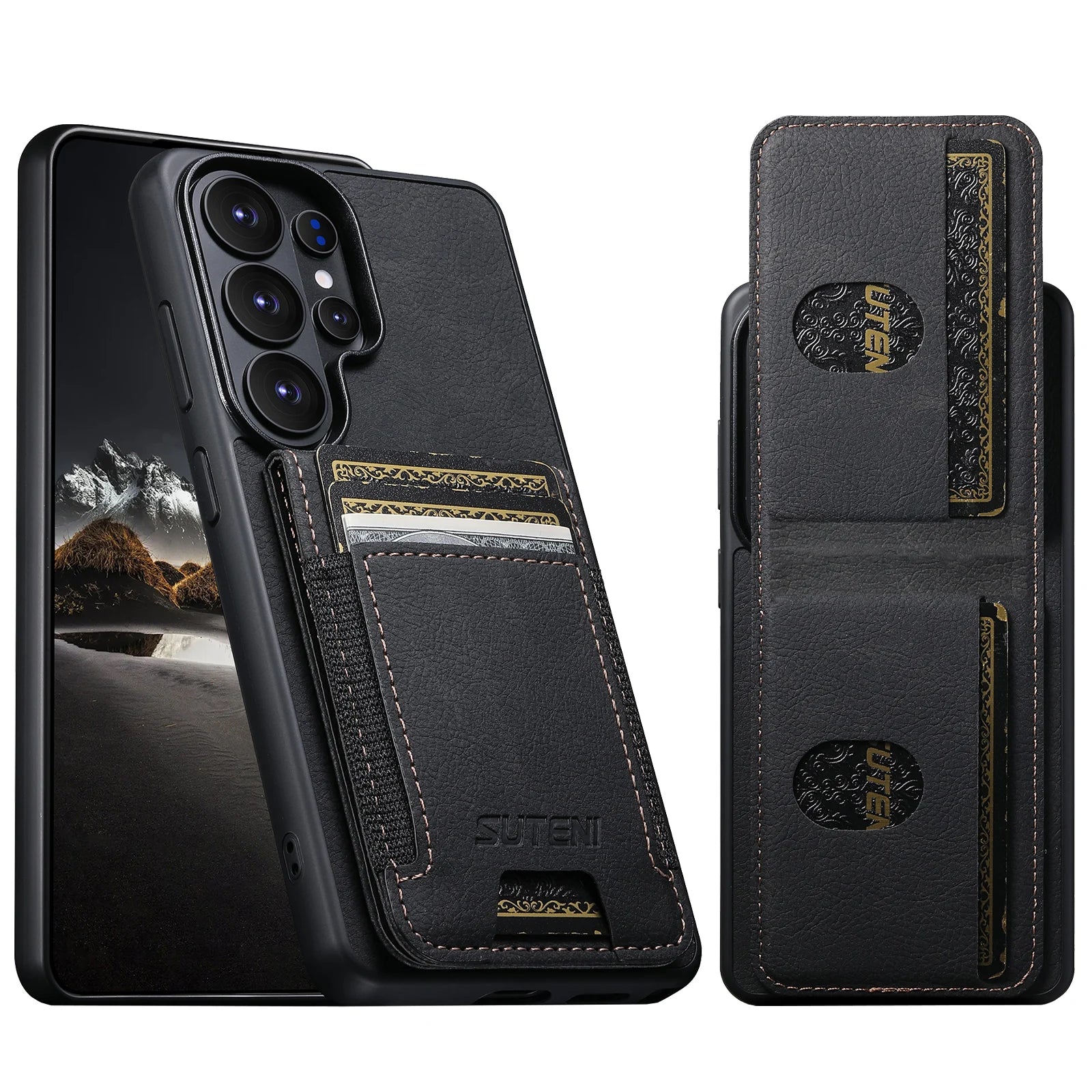 Lychee Grain Leather Case with Magnetic Closure for Samsung Galaxy S26 Ultra