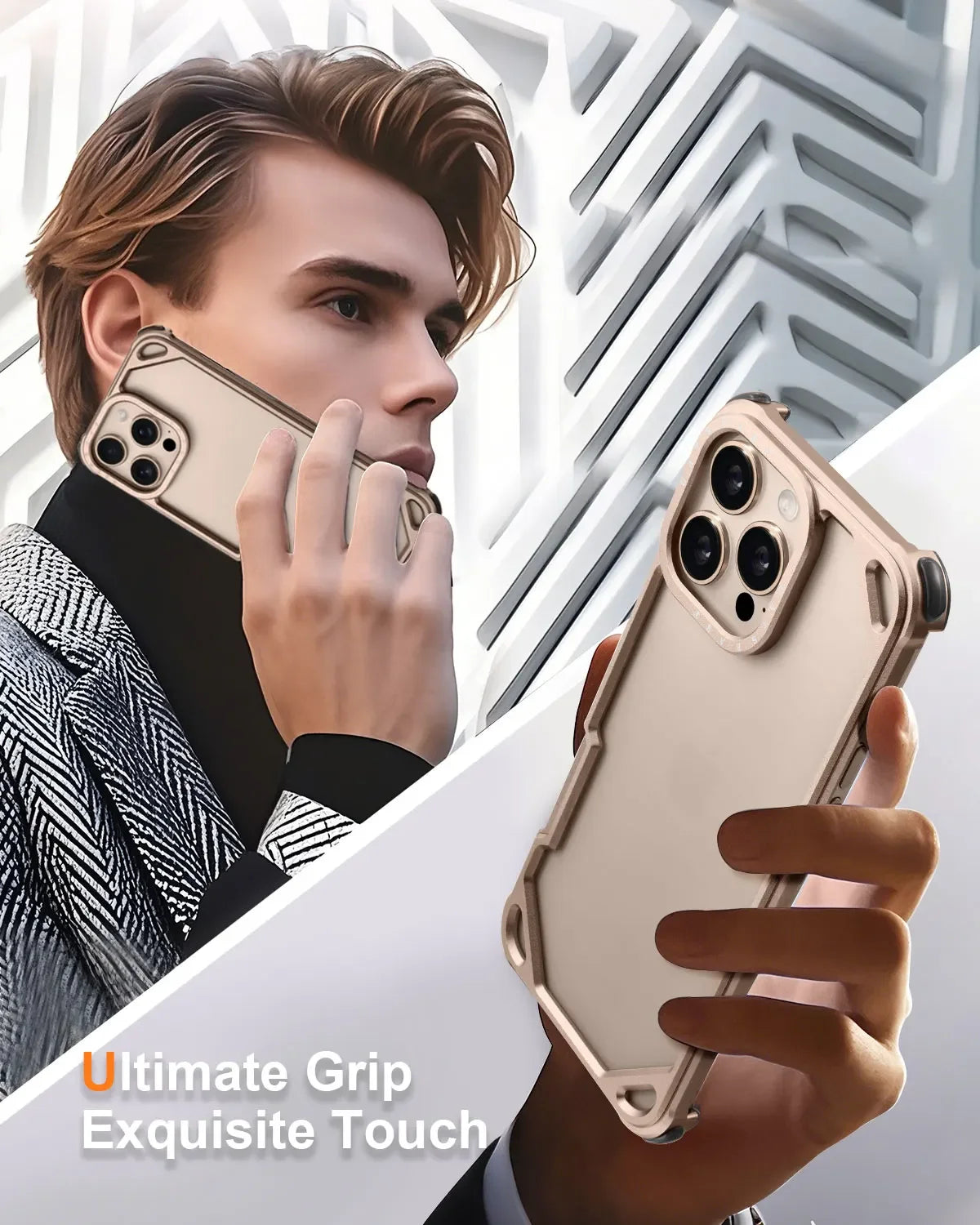 Ultra-Thin Aluminum Alloy Shockproof Metal Frameless Case for iPhone 16 Pro and iPhone 16 Pro Max