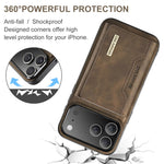 Premium Leather MagSafe Wallet Case with 3-Card Detachable Wallet for iPhone 18 Series