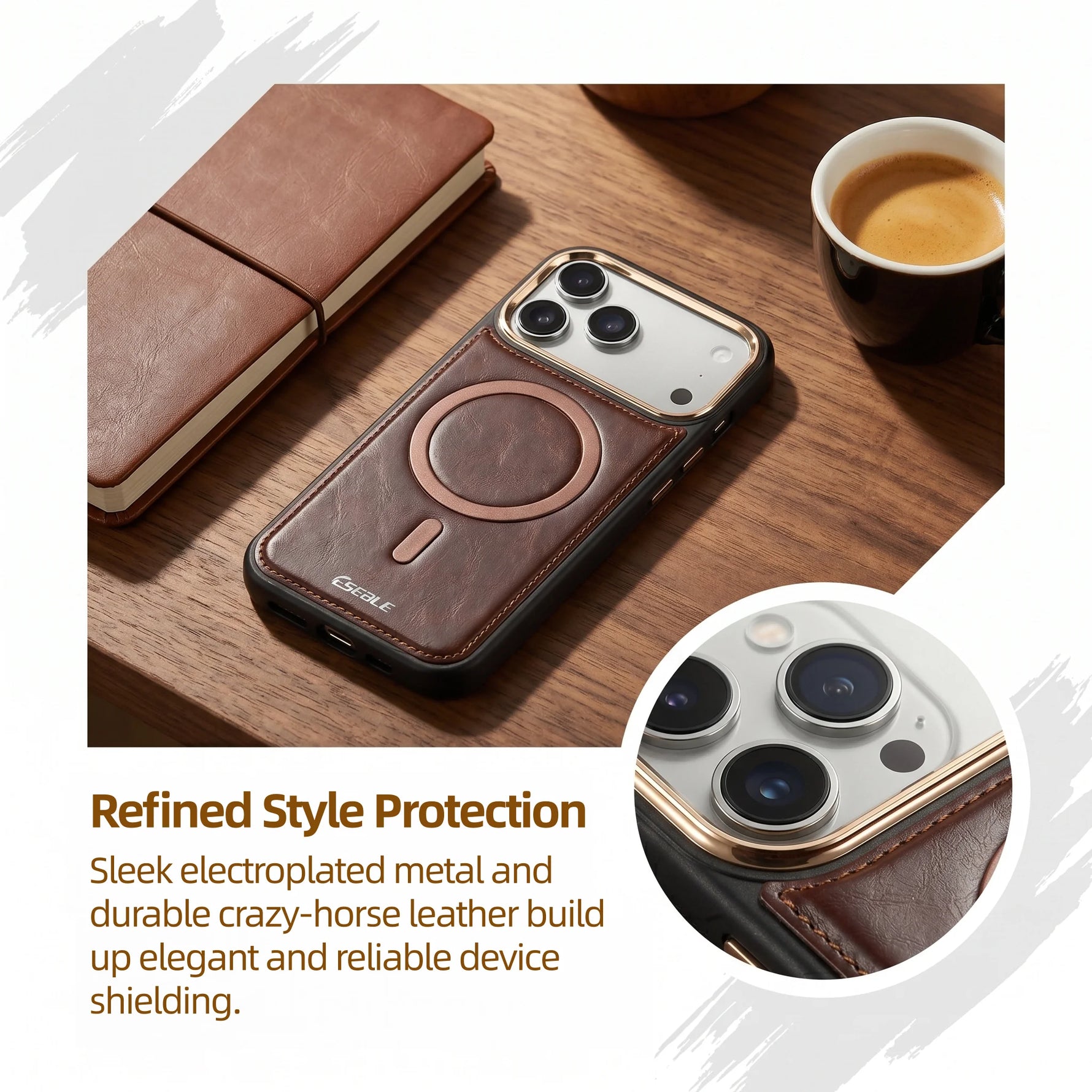 Premium Leather MagSafe Phone Case for iPhone 17 Series