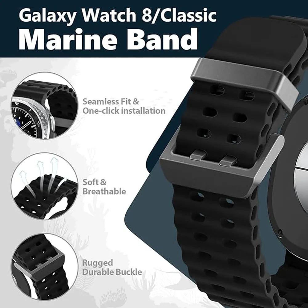 Breathable Ocean Silicone Sport Band for Samsung Galaxy Watch 8 & Galaxy Watch 8 Classic