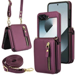 Premium Leather Crossbody Phone Case with Zipper Wallet & Card Holder for Samsung Galaxy Z Flip 5