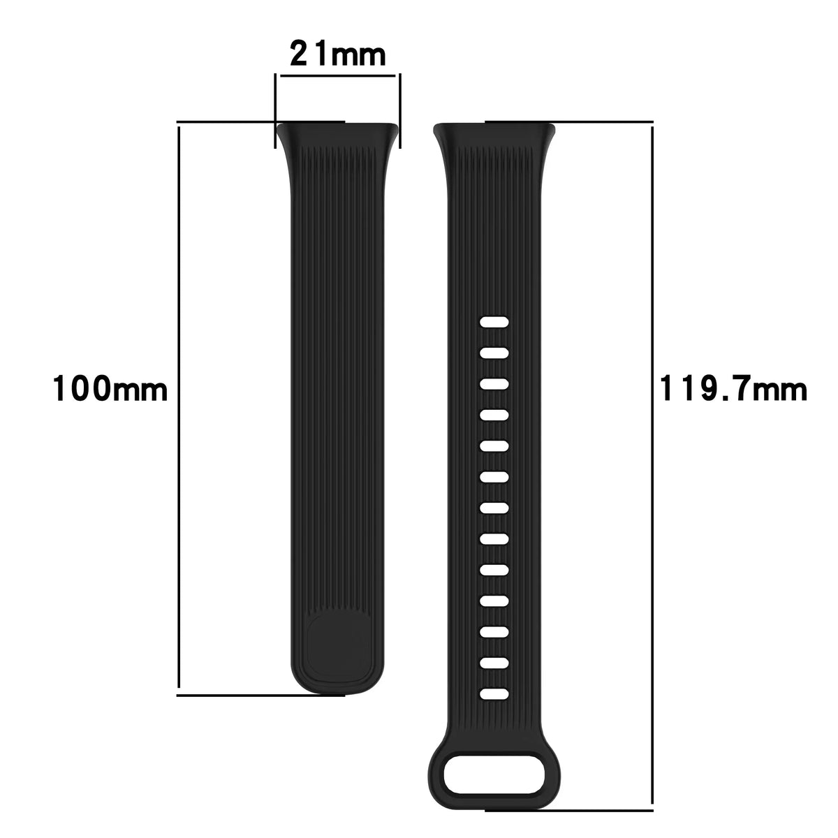 Silicone Ribbed Band with Adjustable Buckle for Xiaomi Smart Band 11 Active