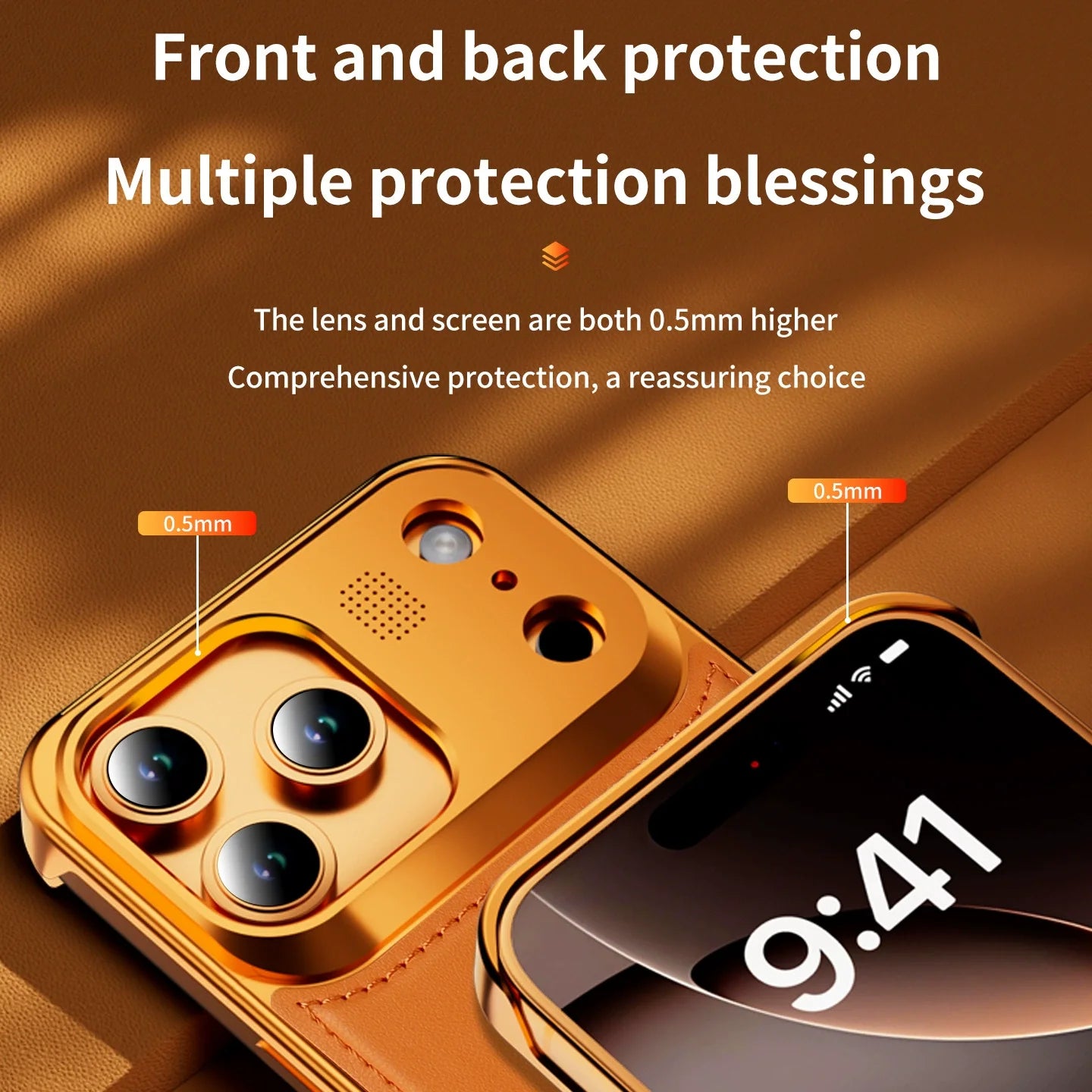 Hybrid Aluminum Alloy and Leather MagSafe Phone Case for iPhone 17 Series