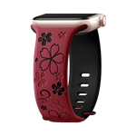 Silicone Floral Engraved Watch Band for Apple Watch