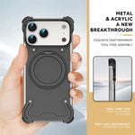 Frameless Aluminum MagSafe Armor Case with 360° Rotating Ring Stand for iPhone 17 Pro & iPhone 17 Pro Max