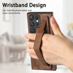 Wristband Vintage Leather Case for Samsung Galaxy S24 Ultra