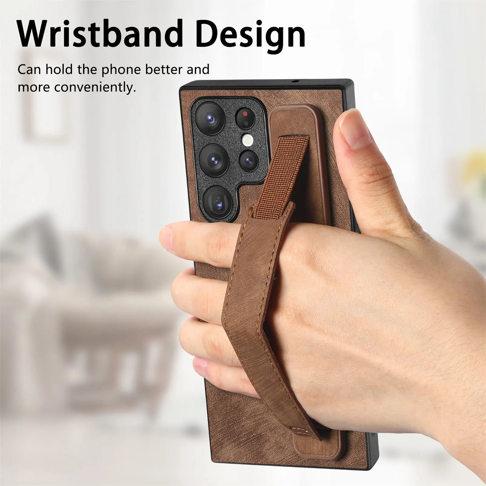 Wristband Vintage Leather Case for Samsung Galaxy S24 Ultra
