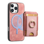 iPhone 16 Series PU Leather Case with MagSafe Support and Removable Card Holder