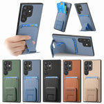 Foldable Kickstand Wallet Case with Card Slot for Samsung Galaxy S24 Series