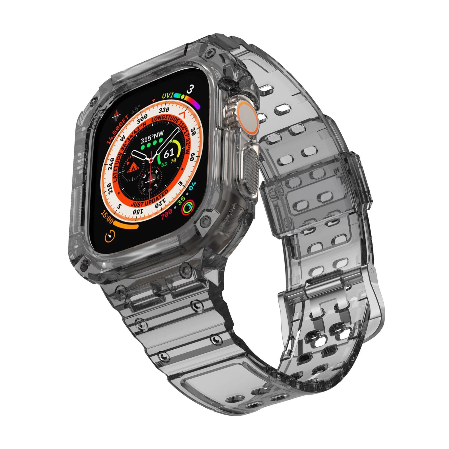 Transparent Protective Case with Silicone Band for Apple Watch Ultra 3