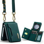 Crossbody Leather Wallet Case with Card Slots for Samsung Galaxy Z Flip 6