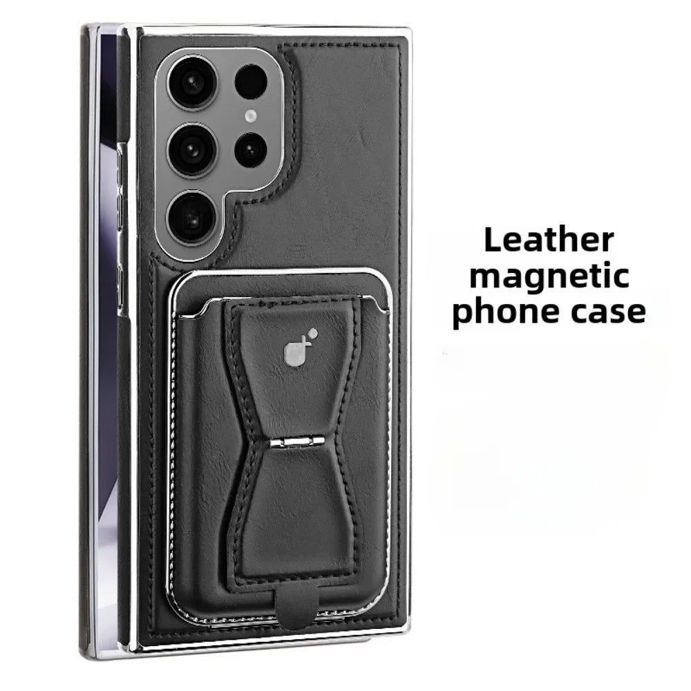 Drop-Proof Electroplate Leather Case for Samsung Galaxy S24 Series