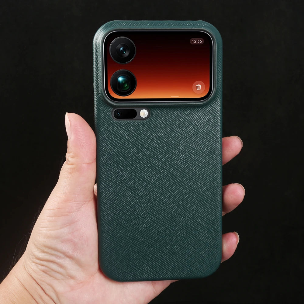 Genuine Leather Case with Raised Camera Protection for Xiaomi 18 Series