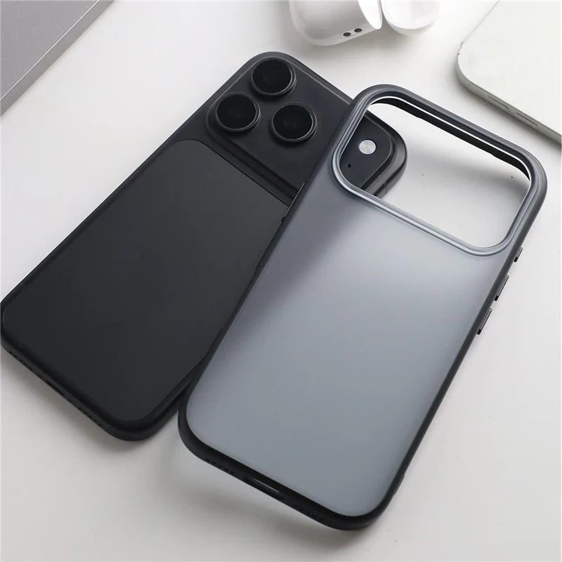 Frosted Semi-Transparent Anti-Fingerprint Shockproof Case with Raised Camera Ring for iPhone 17 Series