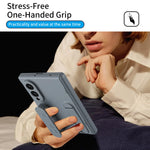 Silicone Wristband Stand Case with Tempered Glass Back for Samsung Galaxy Z Fold 8