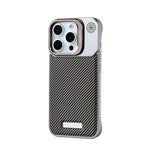 Carbon Fiber Pattern MagSafe Case with Alloy Lens Holder for iPhone 16 Series