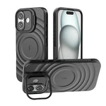Matte Ripple Armor MagSafe Case with Foldable Stand for iPhone 16 Series