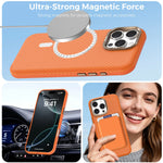 Business MagSafe Carbon Fiber Leather Case for iPhone 16 Series