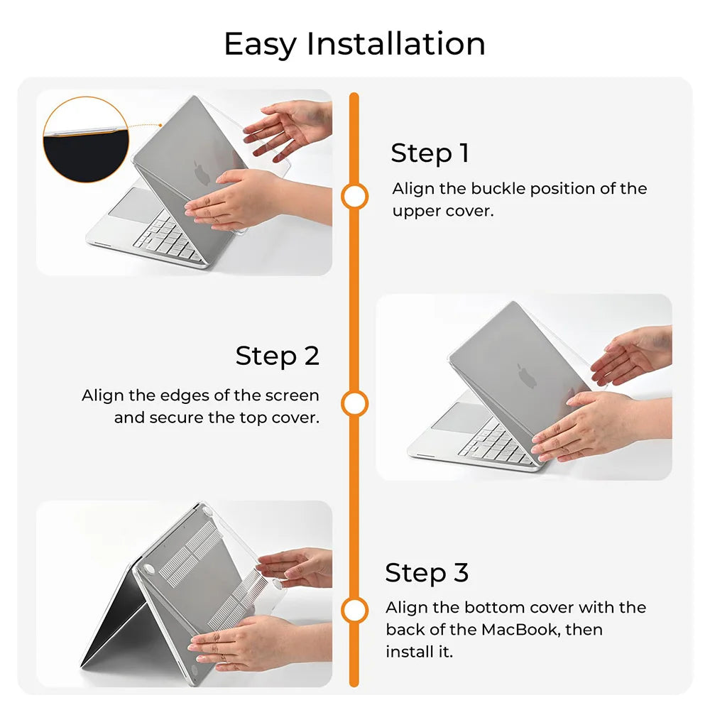 Crystal Clear Hard Shell Laptop Case with Anti-Yellowing Protection for MacBook Neo