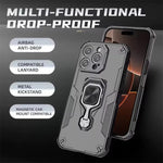Durable Multi-Function Magnetic Case with Metal Ring Holder for iPhone 16 Series