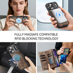 Leather Wallet Case with Zippered Coin Pouch for iPhone 18 Series