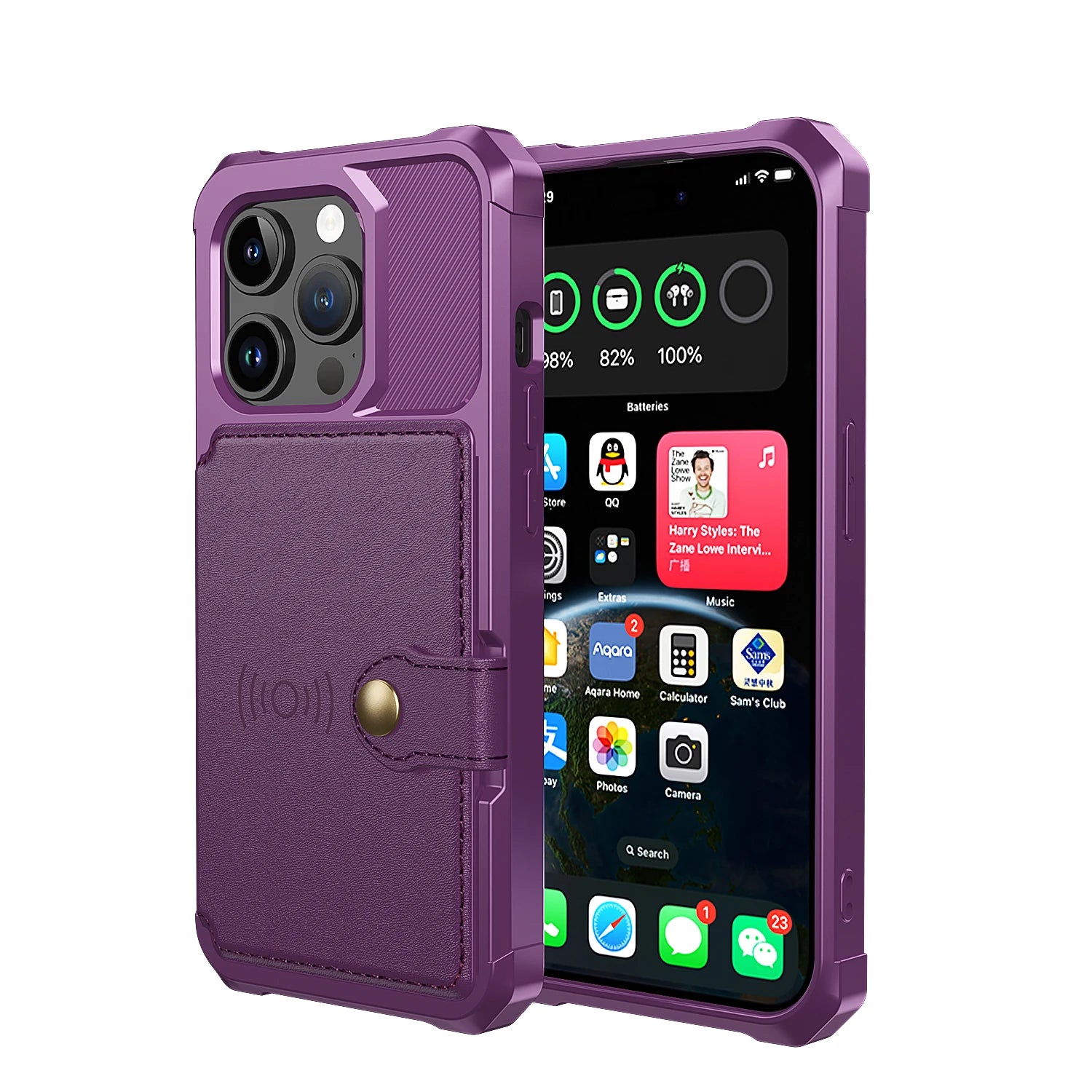 Magnetic Leather Wallet Case with Card Slots for iPhone 14 Series