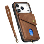 Multi-Functional Retro Leather Wallet Case with Vertical Card Holder for iPhone 17 Series