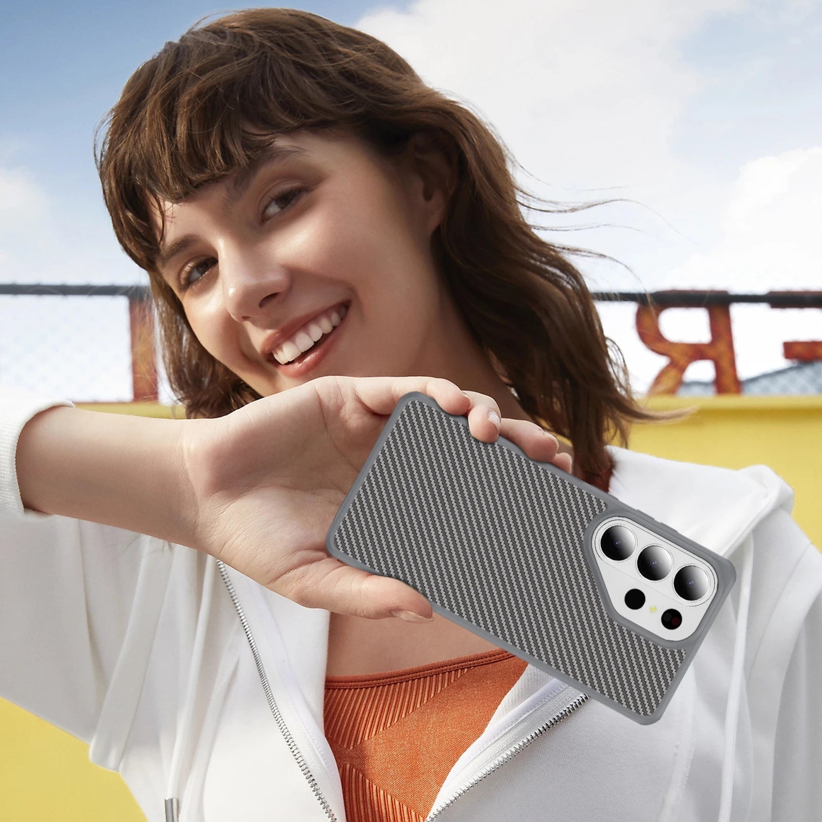 Drop Protection Matte Carbon Fiber Cover for Samsung Galaxy S26 Series