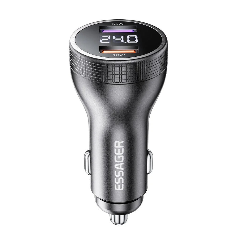 Essager 73W USB-C PD3.0 Car Charger with Digital Display
