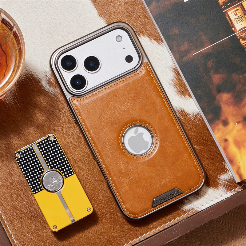 Business-Style Leather MagSafe Case for iPhone 17 Series