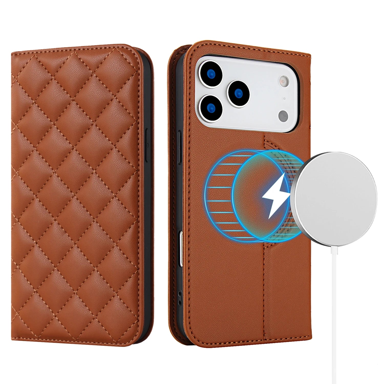 Strong MagSafe Leather Wallet Case with Card Slot for iPhone 17 Series