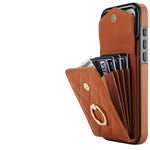 Premium Leather Wallet Case with Ring and Lanyard for iPhone 17 Series