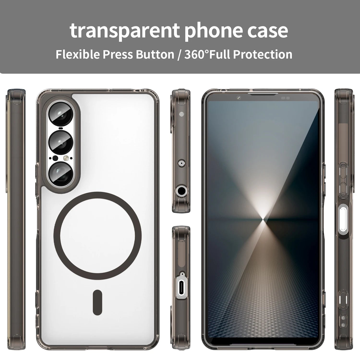 Sony Xperia 1 VII Shockproof Magnetic Clear Case