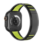 Steel and Fluororubber Segmented Bracelet Band with Removable Links for Apple Watch