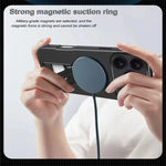 Military-Grade Luxury Carbon Fiber Pattern MagSafe Case with Foldable Stand for iPhone 17 Series