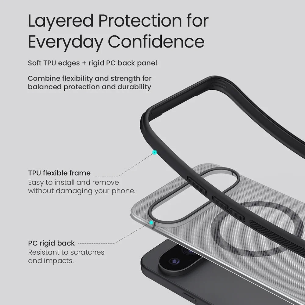 Frosted Magnetic Case with Dual-Ring N52 Magnets for Google Pixel 11 Series